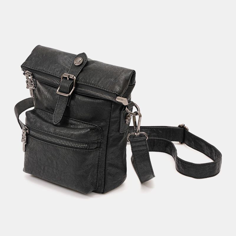 Miesten Pu Nahka Vintage 6.3 Tuuman Puhelinlaukku Pienet Crossbody Laukut Olkalaukku