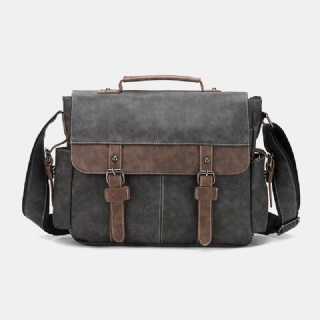 Miesten Pu-nahkainen Läppä Suuri Tilavuus Crossbody Laukut Rento Muoti Monitaskuinen Messenger Bag Käsilaukku Olkalaukku