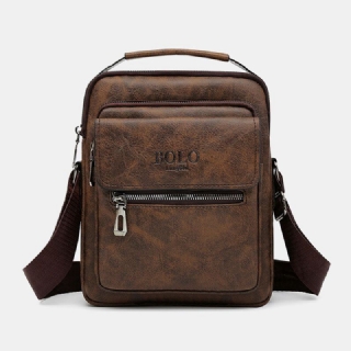 Miesten Rakenne Vetoketju Decor Crossbody Laukku Pu Nahka Vintage Monitaskuinen Olkalaukku Käsilaukku