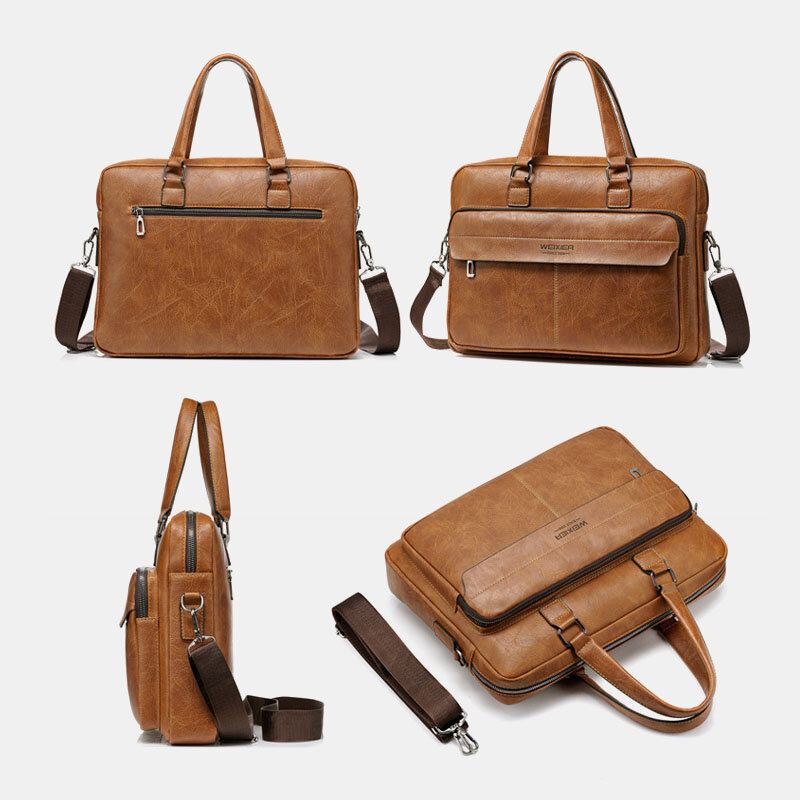 Miesten Suuri Kapasiteetti Vintage 13 Tuuman Tietokonelaukku Messenger Bag Crossbody Laukut Olkalaukku Salkku