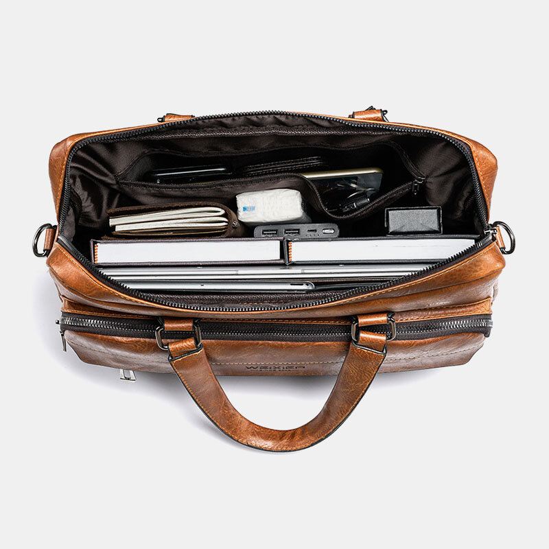 Miesten Suuri Kapasiteetti Vintage 13 Tuuman Tietokonelaukku Messenger Bag Crossbody Laukut Olkalaukku Salkku