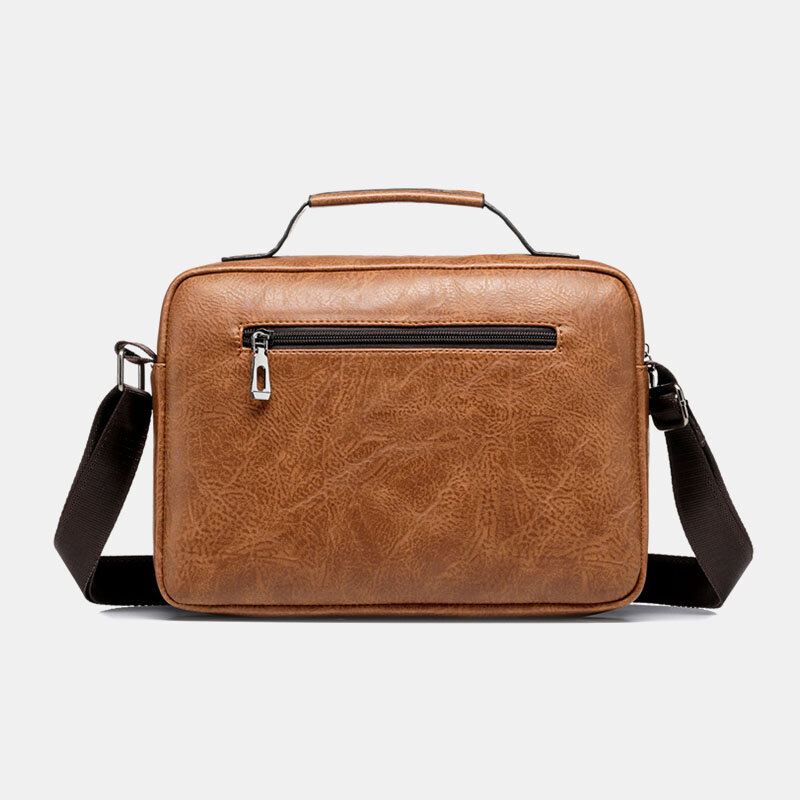 Miesten Vaakasuora Suuri Kapasiteetti Pu-nahkainen Crossbody Laukut Vedenpitävä Kulutusta Kestävä Messenger Bag Olkalaukku Käsilaukku