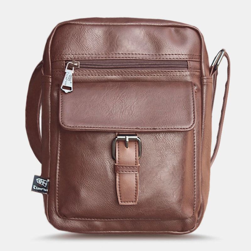 Miesten Vintage Monitoimi Monitaskuinen Vedenpitävä Tekonahka Crossbody Laukku Olkalaukku