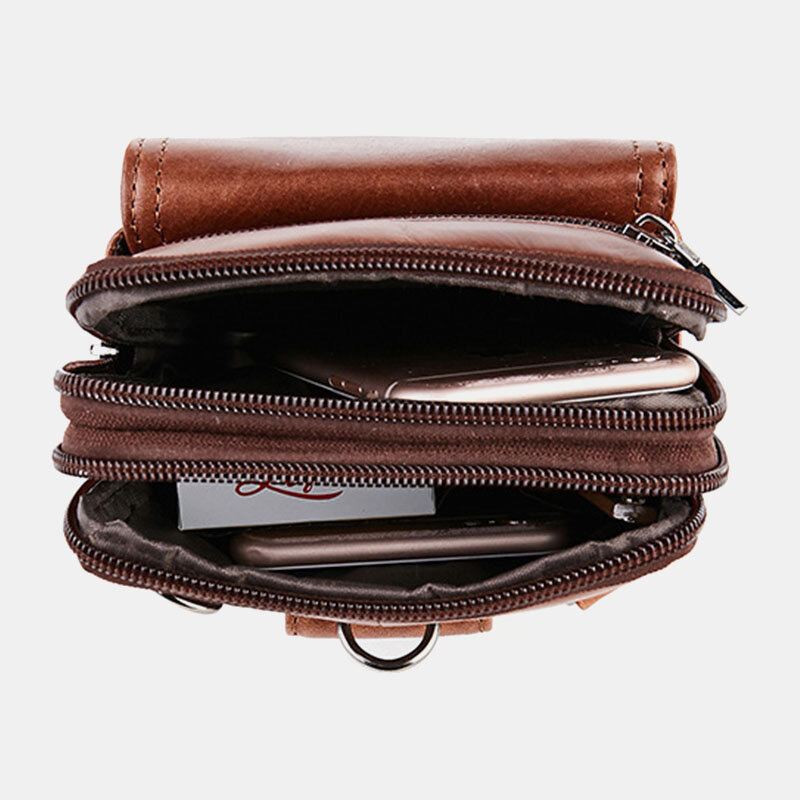 Miesten Vintage Olkalaukku Crossbody Laukku Vyötärölaukku Puhelinlaukku