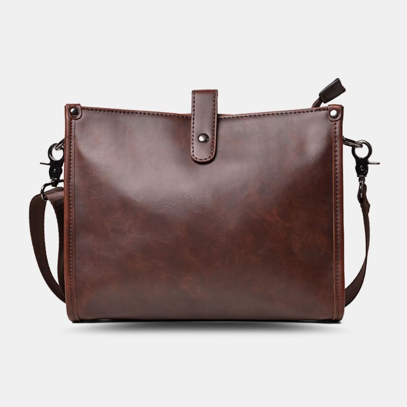 Miesten Vintage Suurikokoinen Crossbody-laukku Keinonahkainen Olkalaukku