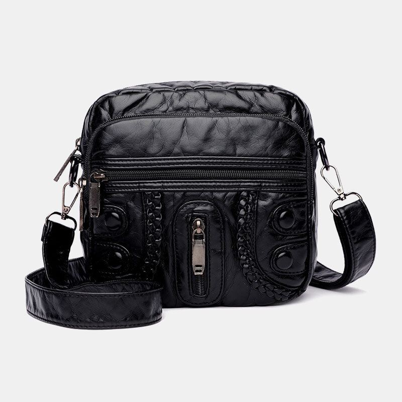 Naiset Pesty Pu Nahka Suuri Tilavuus Retro 6.3 Tuuman Puhelinlaukku Pehmeä Crossbody Laukut Olkalaukku