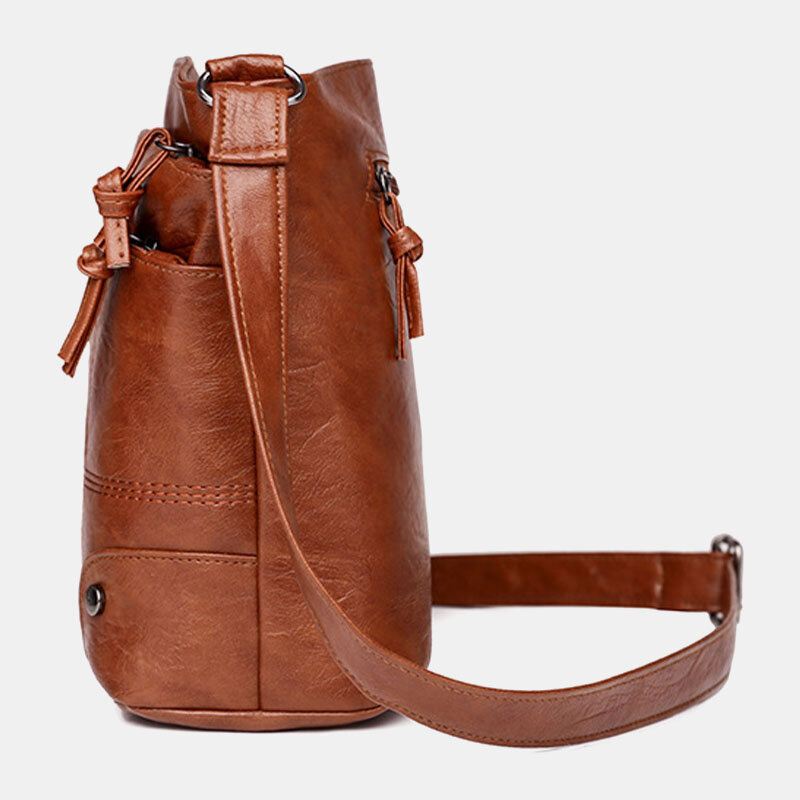 Naiset Pu Nahka Suuri Kapasiteetti Retro 6.3 Tuuman Monitaskuinen Puhelinlaukku Pehmeä Crossbody Laukut Olkalaukku