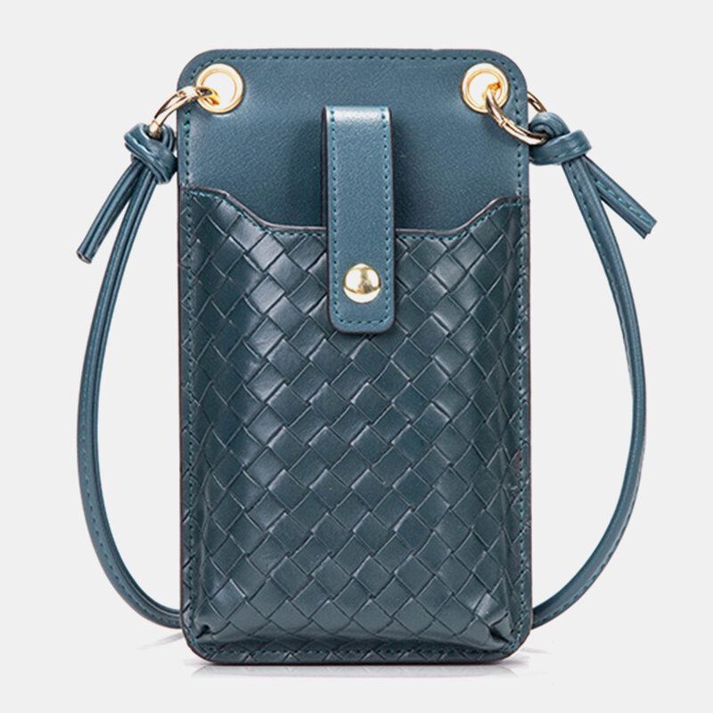 Naiset Pu-nahka Varkaudenesto Multi-card-korttipaikka 6.5 Tuuman Puhelinlaukku Crossbody Bag Olkalaukku