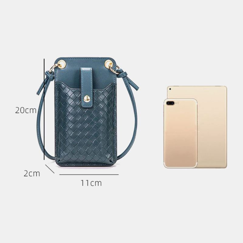 Naiset Pu-nahka Varkaudenesto Multi-card-korttipaikka 6.5 Tuuman Puhelinlaukku Crossbody Bag Olkalaukku