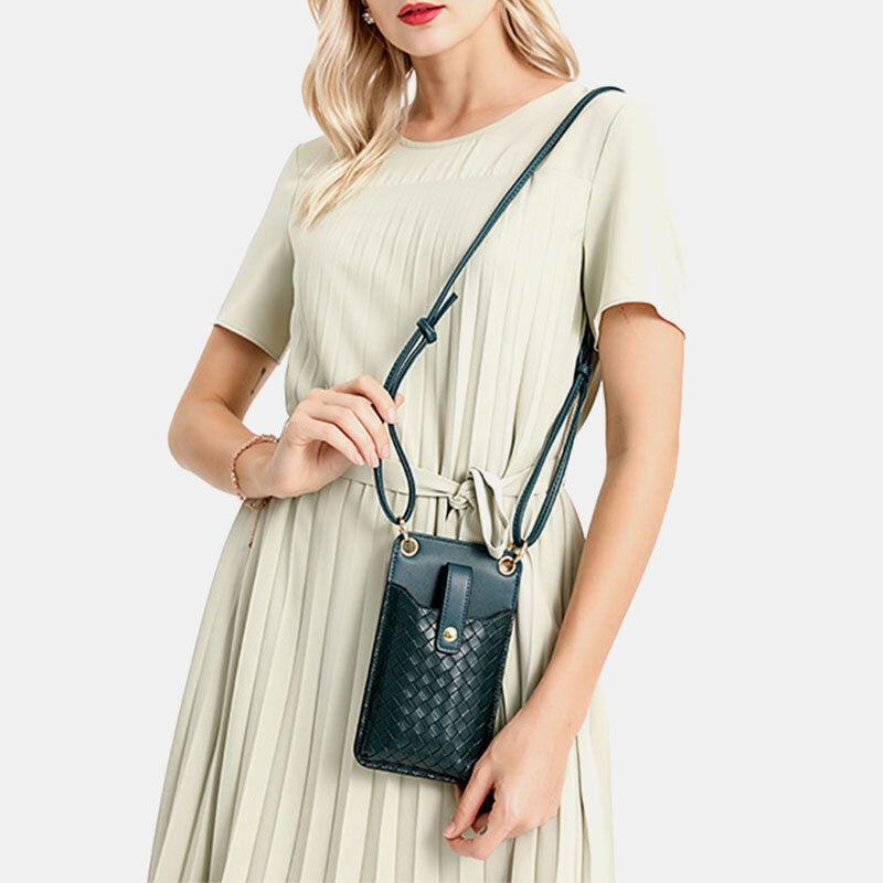 Naiset Pu-nahka Varkaudenesto Multi-card-korttipaikka 6.5 Tuuman Puhelinlaukku Crossbody Bag Olkalaukku