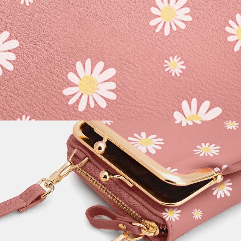 Naisten 13 Korttipaikkaa Puhelinlaukku Daisy Crossbody Laukku Olkalaukku