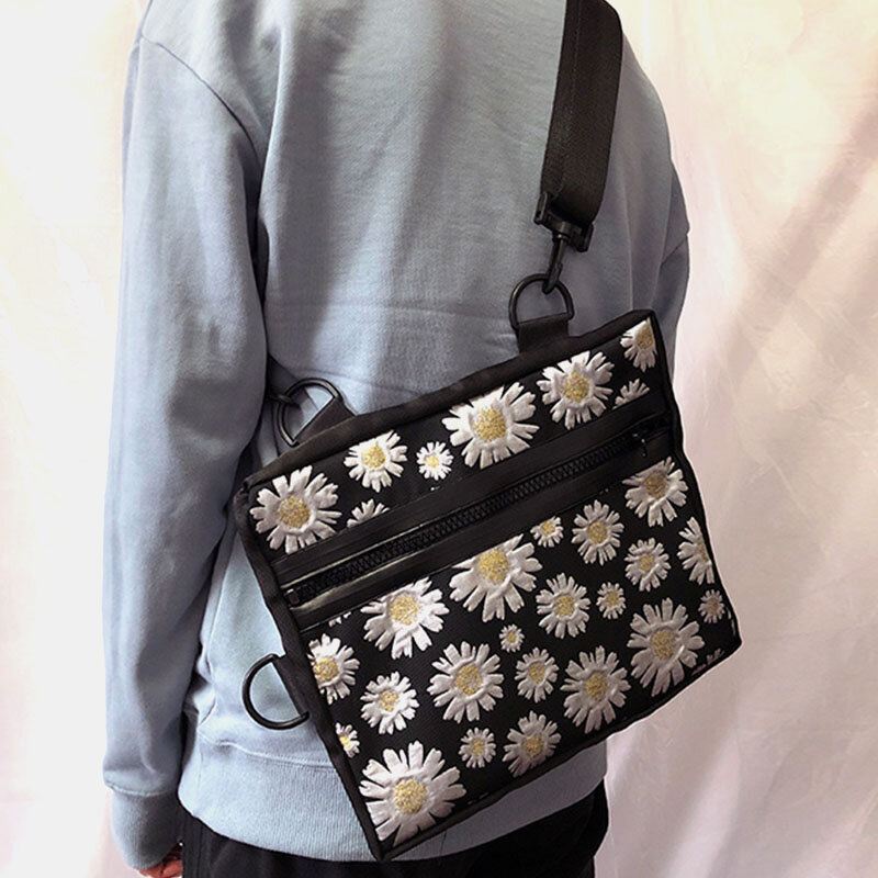 Naisten Daisy Casual Flower Nylon Crossbody Laukku Olkalaukku