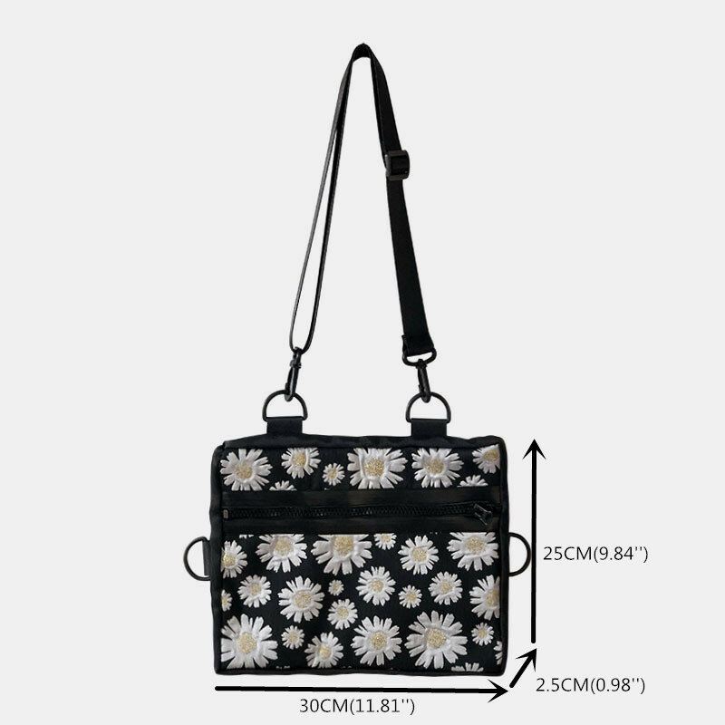 Naisten Daisy Casual Flower Nylon Crossbody Laukku Olkalaukku