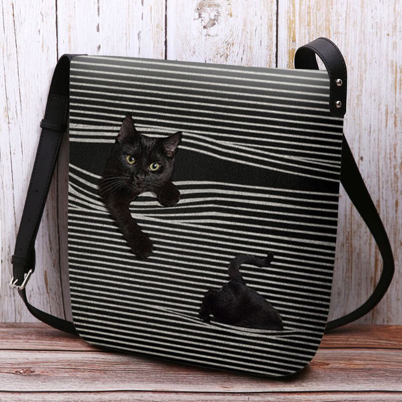 Naisten Huoparaitakuvio Kolmiulotteinen Vision Cat Print Olkalaukku Crossbody Laukku