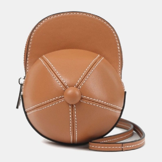 Naisten Keinonahkainen Baseballhatun Muotoinen Causl Creative Olkalaukku Crossbody Laukku