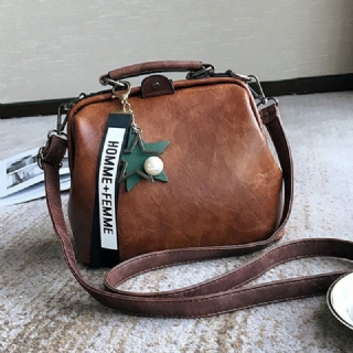 Naisten Keinonahkainen Vintage Suuri Tilavuus Crossbody Laukku Muunnettavissa Hihna Retro Käsilaukku