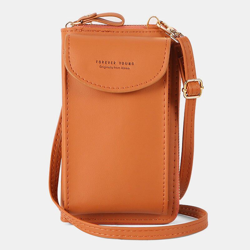 Naisten Mini Wild Long Pu-nahkalompakko Casual 6.3 Tuuman Puhelinlaukku Olkalaukku Crossbody Bag