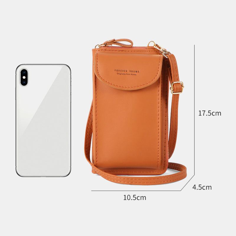 Naisten Mini Wild Long Pu-nahkalompakko Casual 6.3 Tuuman Puhelinlaukku Olkalaukku Crossbody Bag