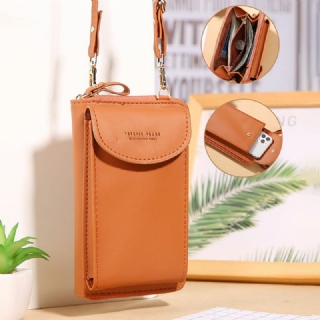 Naisten Mini Wild Long Pu-nahkalompakko Casual 6.3 Tuuman Puhelinlaukku Olkalaukku Crossbody Bag