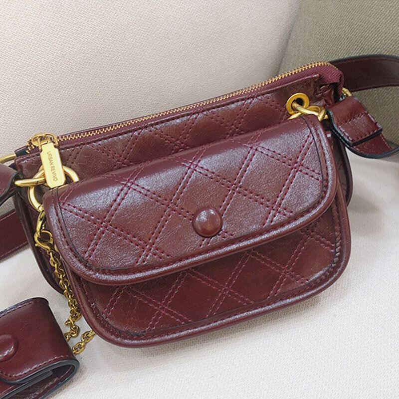 Naisten Muoti 3kpl Argyle Solid Olkalaukku Crossbody Laukku