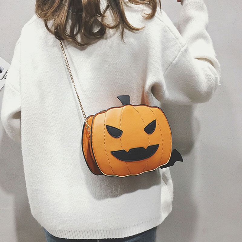 Naisten Patchwork Ketjut Halloween Pumpkin Bag Crossbody Laukku