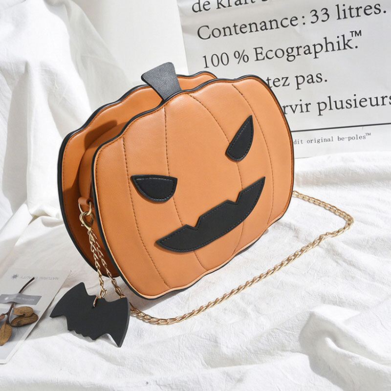 Naisten Patchwork Ketjut Halloween Pumpkin Bag Crossbody Laukku