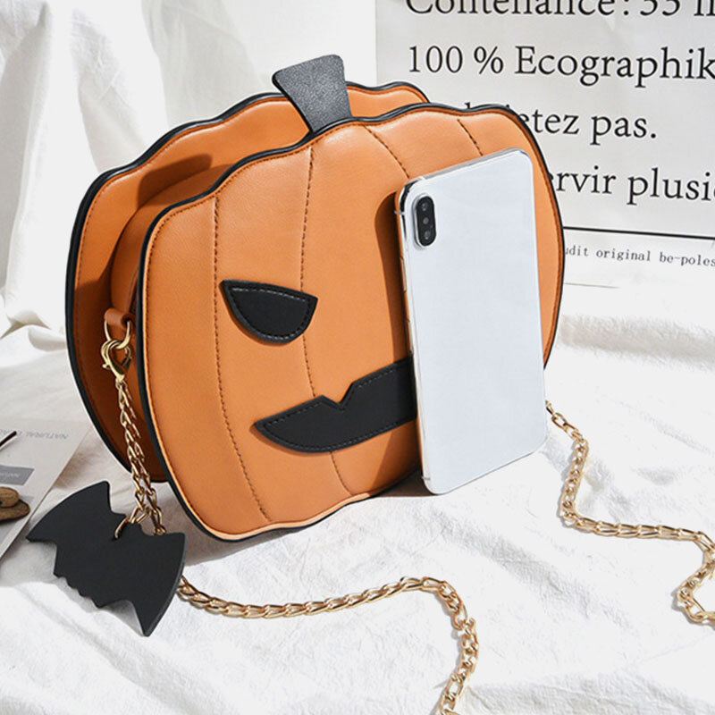 Naisten Patchwork Ketjut Halloween Pumpkin Bag Crossbody Laukku