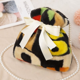 Naisten Pehmoiset Solmiovärjätty Patchwork Pearl Bowknot-ketju Olkalaukku Crossbody Laukku