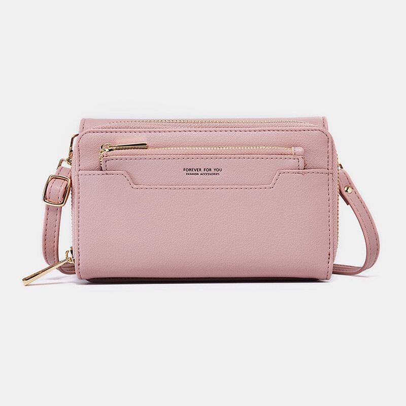 Naisten Pu 6.3 Tuuman Puhelin Solid Crossbody Laukku Puhelinlaukku Lompakko