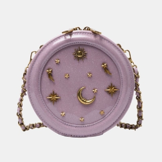 Naisten Pu Chain Galaxy Pyöreä Crossbody Laukku