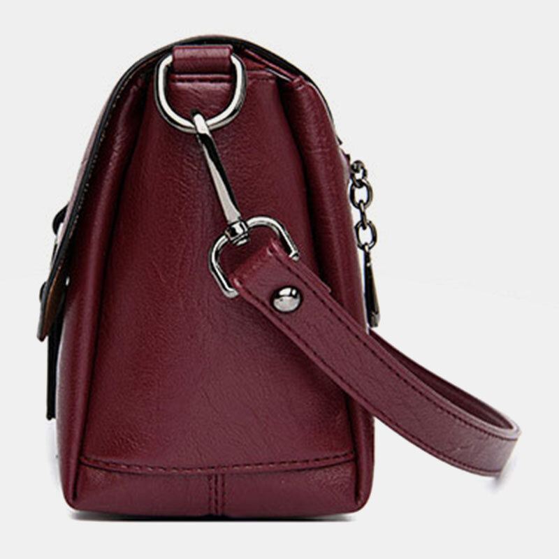 Naisten Retro Keinonahka Vedenpitävä Magneettinen Napsautuslaukku 6.5 Tuuman Puhelinlaukku Crossbody Laukku