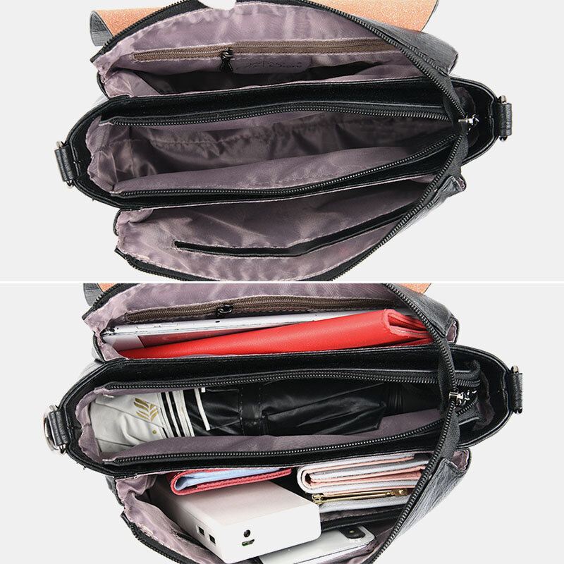 Naisten Retro Keinonahka Vedenpitävä Magneettinen Napsautuslaukku 6.5 Tuuman Puhelinlaukku Crossbody Laukku