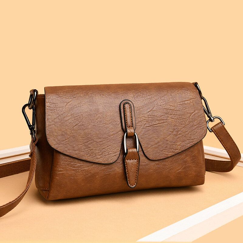 Naisten Retro Keinonahka Vedenpitävä Magneettinen Napsautuslaukku 6.5 Tuuman Puhelinlaukku Crossbody Laukku