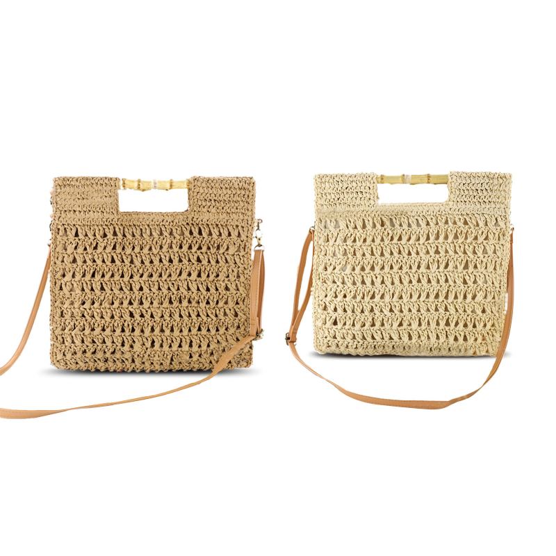 Naisten Straw Elegant Holiday Crossbody Bag Cabriolet Hihna Rento Beach Sweet Käsilaukku