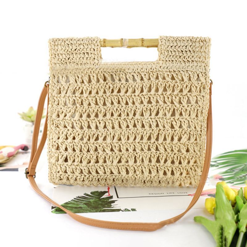 Naisten Straw Elegant Holiday Crossbody Bag Cabriolet Hihna Rento Beach Sweet Käsilaukku