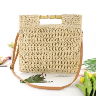 Naisten Straw Elegant Holiday Crossbody Bag Cabriolet Hihna Rento Beach Sweet Käsilaukku