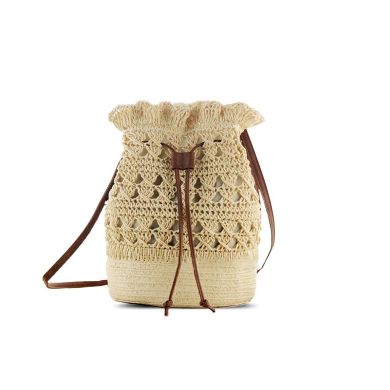 Naisten Strawn Bohemian Tyylikäs Kevyt Crossbody Bag Beach Bucket Bag