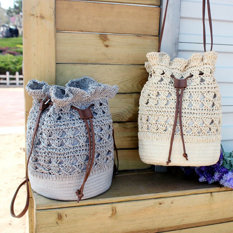 Naisten Strawn Bohemian Tyylikäs Kevyt Crossbody Bag Beach Bucket Bag