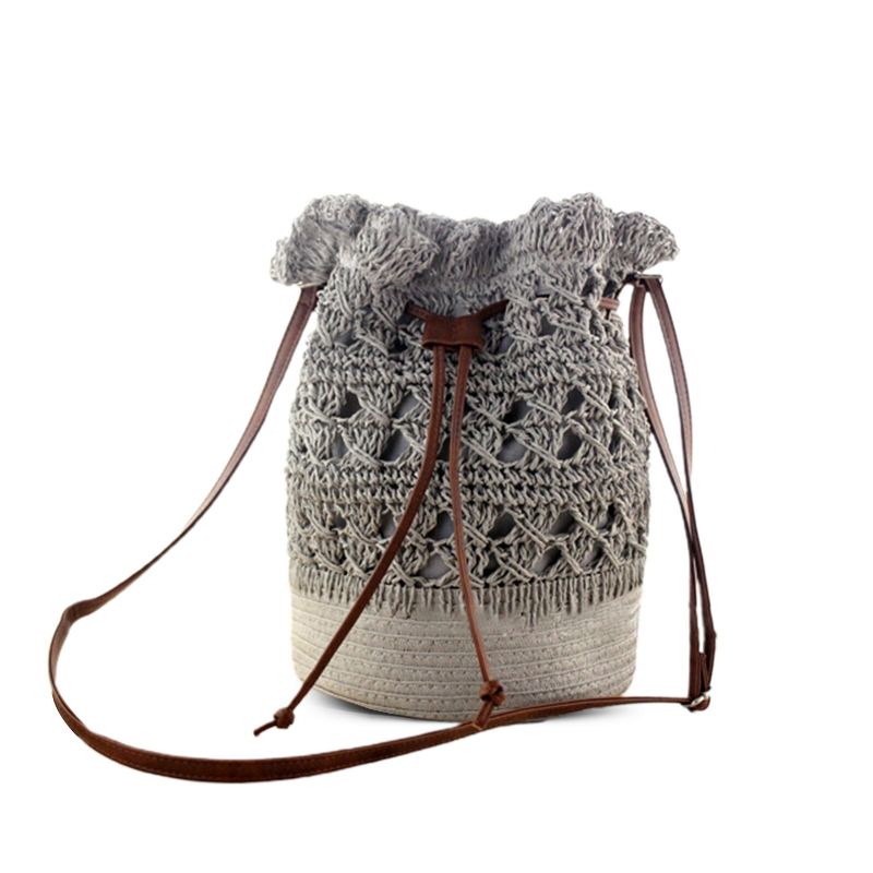 Naisten Strawn Bohemian Tyylikäs Kevyt Crossbody Bag Beach Bucket Bag