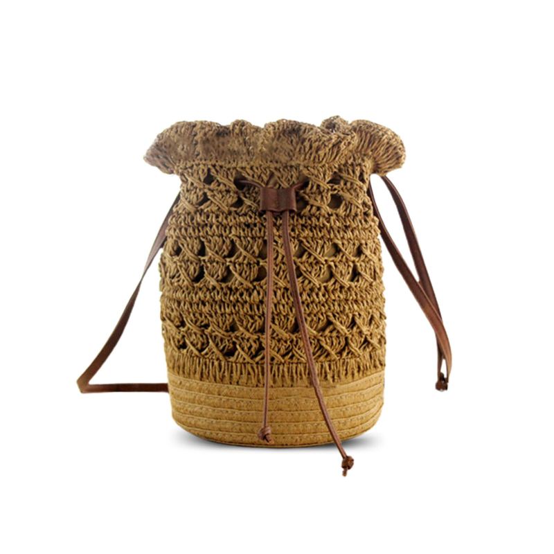 Naisten Strawn Bohemian Tyylikäs Kevyt Crossbody Bag Beach Bucket Bag