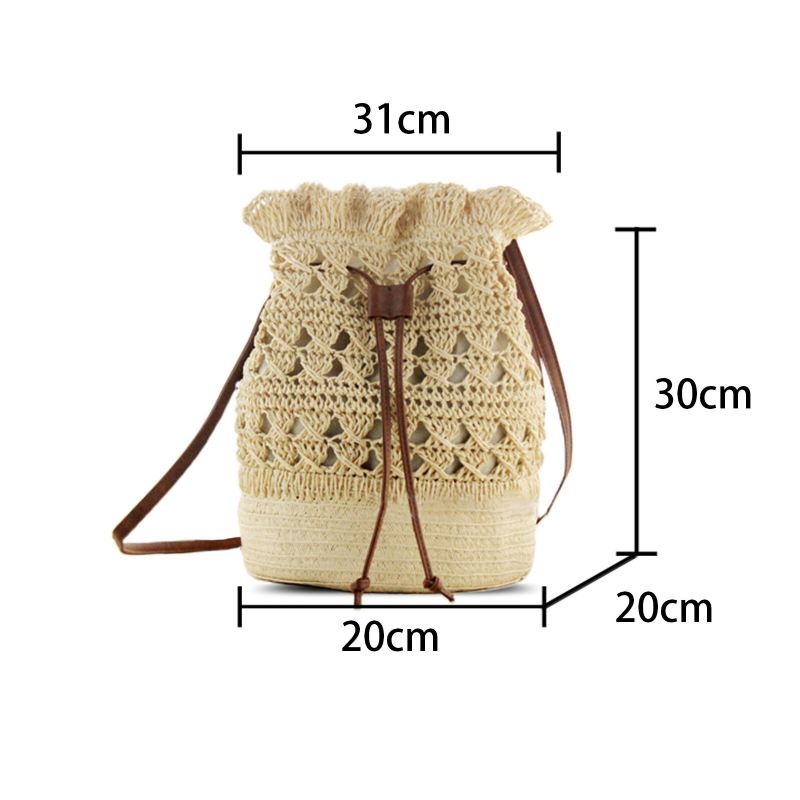 Naisten Strawn Bohemian Tyylikäs Kevyt Crossbody Bag Beach Bucket Bag