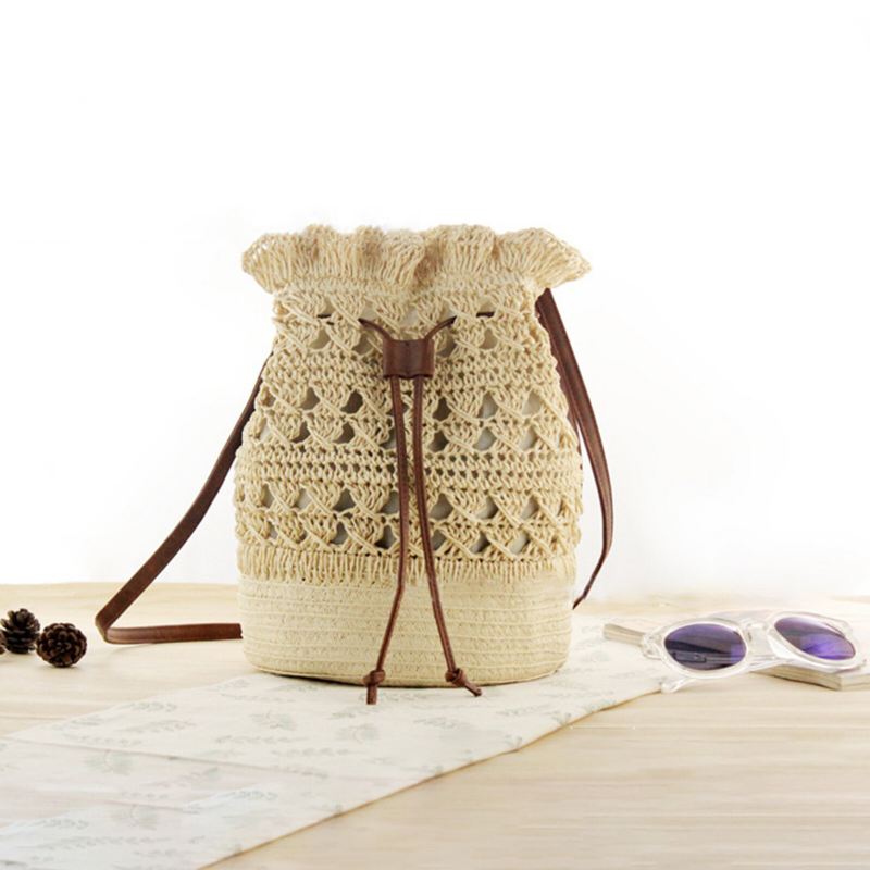 Naisten Strawn Bohemian Tyylikäs Kevyt Crossbody Bag Beach Bucket Bag