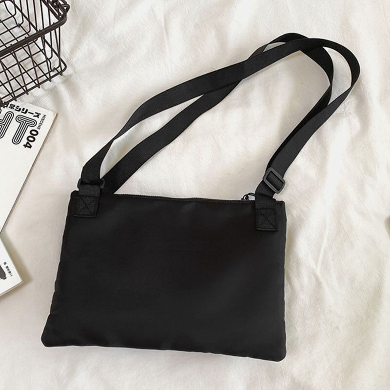 Unisex Kaksinkertainen Etutasku Vetoketjutasku Crossbody Laukut Nylon Casual Yksinkertainen Kulutusta Kestävä Olkalaukku