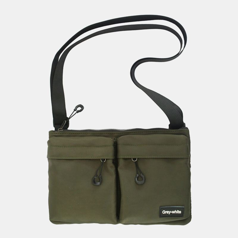 Unisex Kaksinkertainen Etutasku Vetoketjutasku Crossbody Laukut Nylon Casual Yksinkertainen Kulutusta Kestävä Olkalaukku