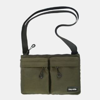 Unisex Kaksinkertainen Etutasku Vetoketjutasku Crossbody Laukut Nylon Casual Yksinkertainen Kulutusta Kestävä Olkalaukku