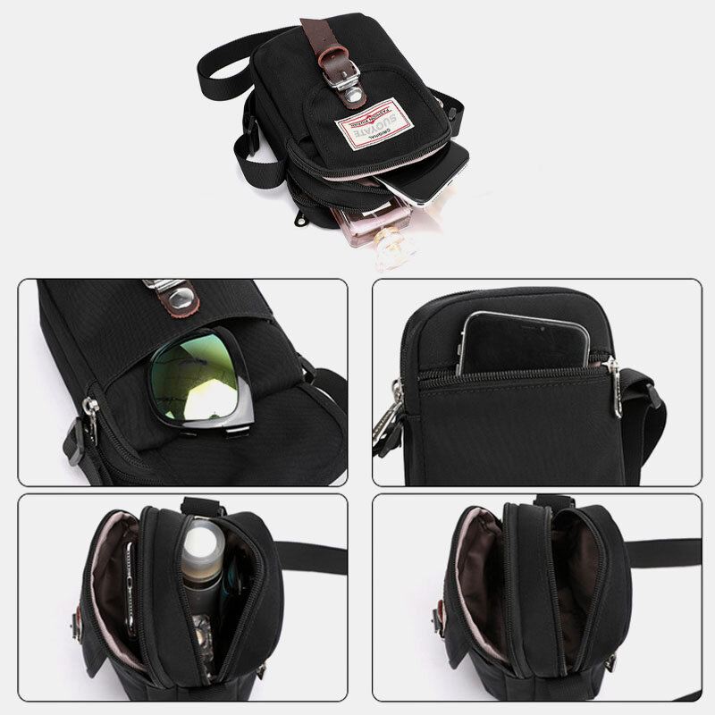 Unisex Nylon Mini Easy Carry Rento Olkalaukku Cross Body Bag