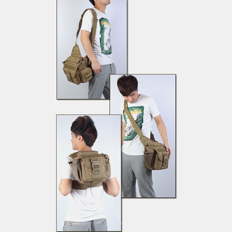 Unisex Oxford Cloth Tactical Camouflage Outdoor Game Ratsastus Multi-carry Satulalaukku Crossbody Bag Vyötärölaukku Reppu