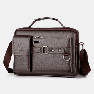 Weixier Miesten Tekonahka Vintage Suurikapasiteettinen Crossbody-laukku Business Monitoiminen Kestävä Salkkulaukku Messenger Bag