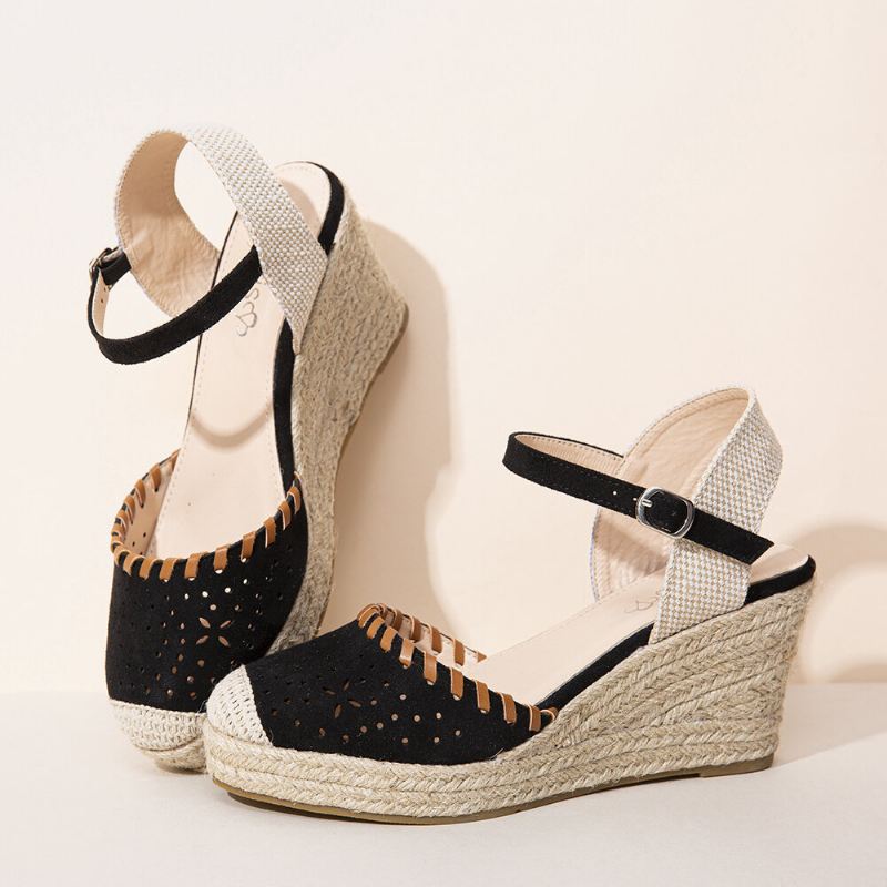 Naisten Espadrilles Cutout Nilkkahihna Rennot Wedge Sandaalit