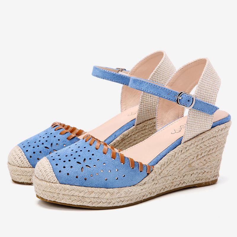 Naisten Espadrilles Cutout Nilkkahihna Rennot Wedge Sandaalit